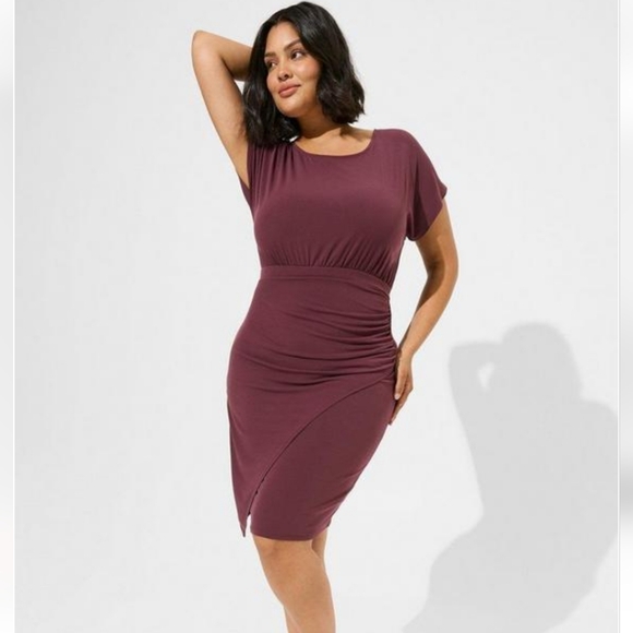 Torrid Studio Knit Faux Wrap Dress - Picture 2 of 3